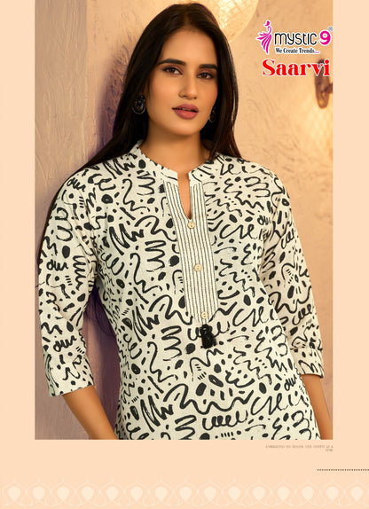 Saarvi Vol 1 Mystic 9 Cotton Kurti Pant Set Wholesaler Ahmedabad