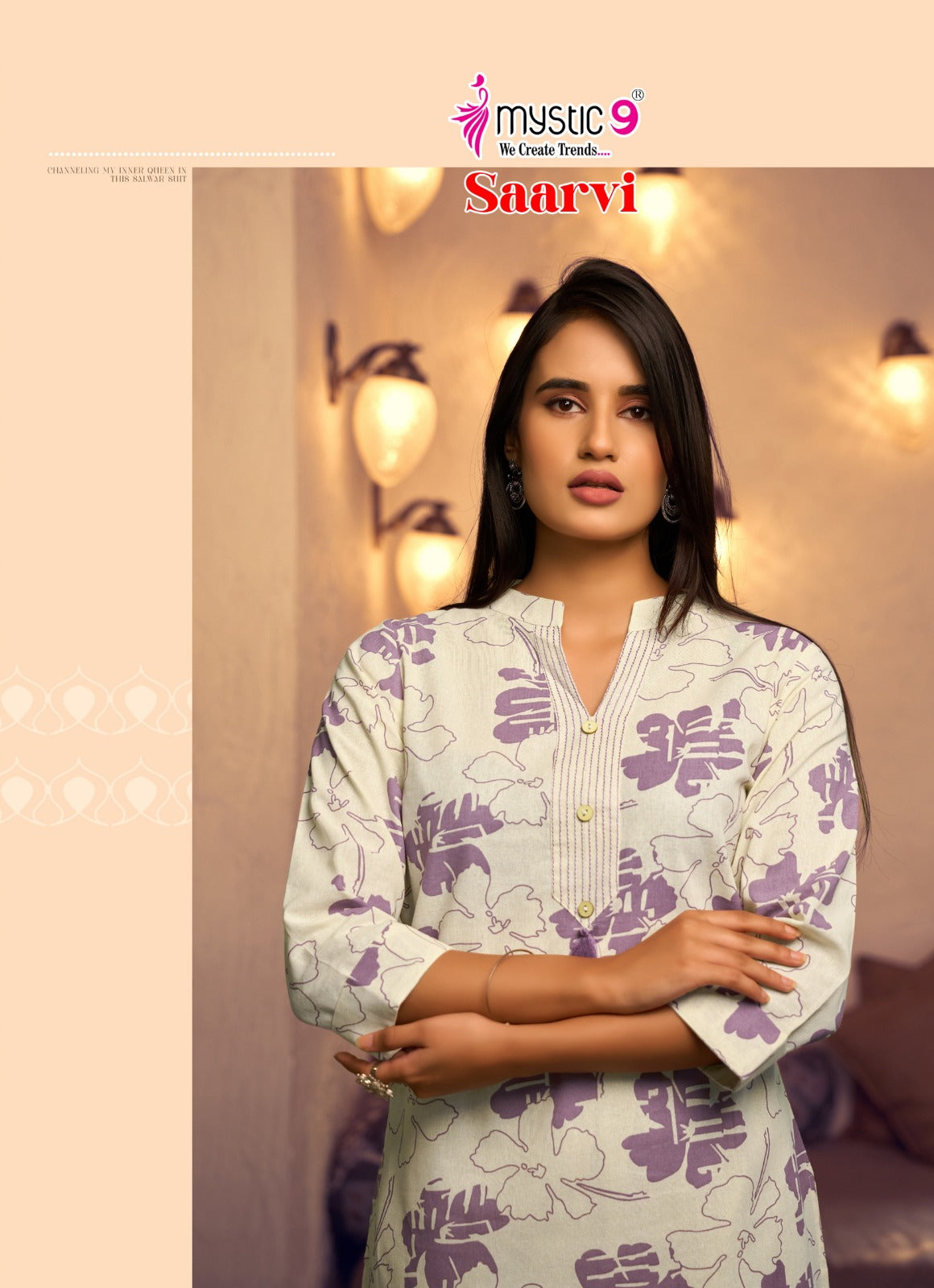 Saarvi Vol 1 Mystic 9 Cotton Kurti Pant Set Wholesaler Ahmedabad