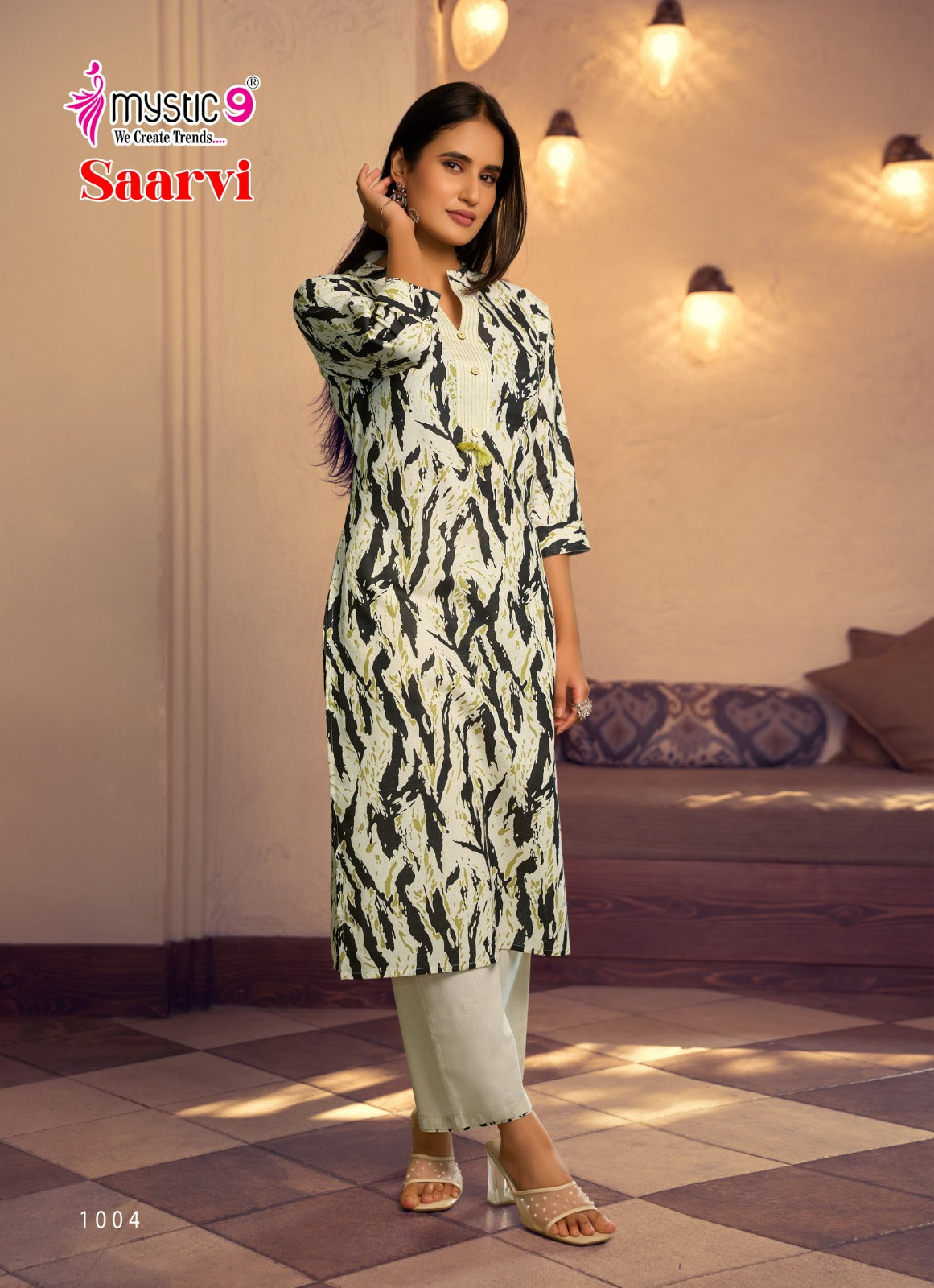 Saarvi Vol 1 Mystic 9 Cotton Kurti Pant Set Wholesaler Ahmedabad