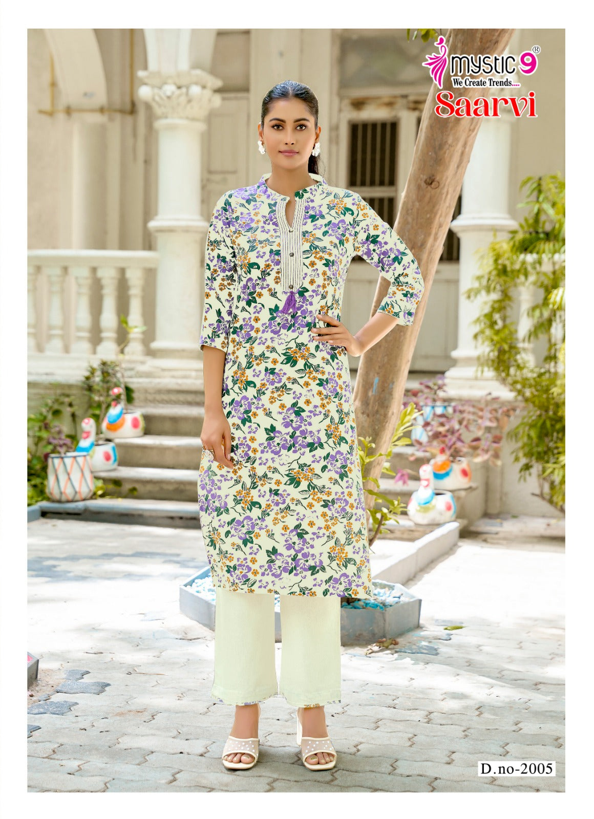 Saarvi Vol 2 Mystic 9 Cotton Kurti Pant Set Exporter India