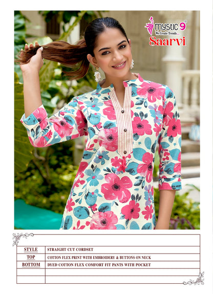 Saarvi Vol 2 Mystic 9 Cotton Kurti Pant Set Exporter India