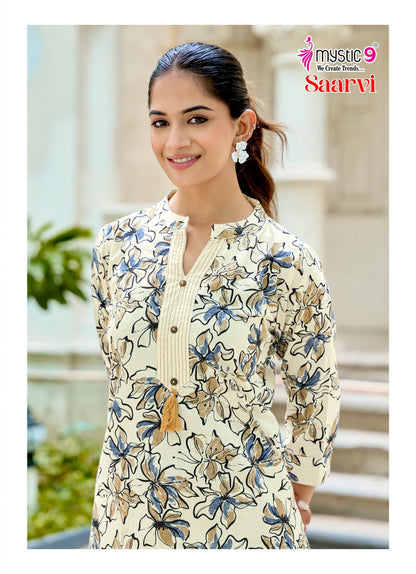 Saarvi Vol 2 Mystic 9 Cotton Kurti Pant Set Exporter India