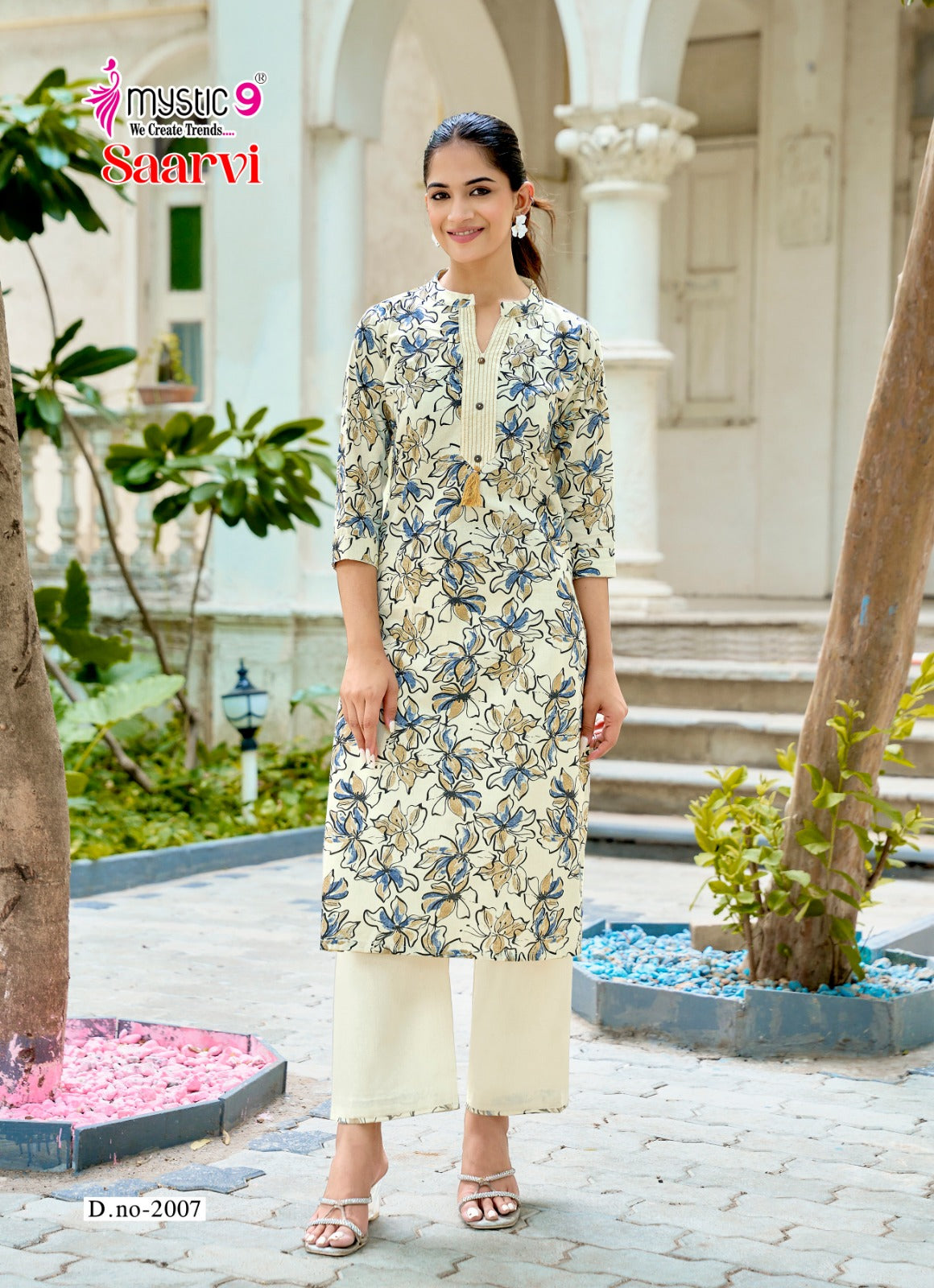 Saarvi Vol 2 Mystic 9 Cotton Kurti Pant Set Exporter India