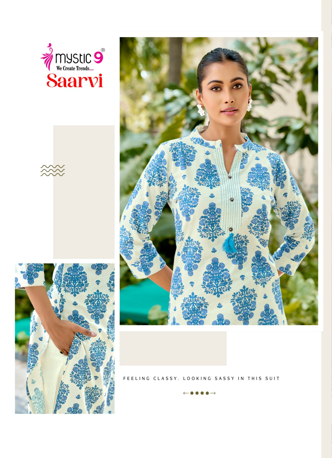 Saarvi Vol 2 Mystic 9 Cotton Kurti Pant Set Exporter India