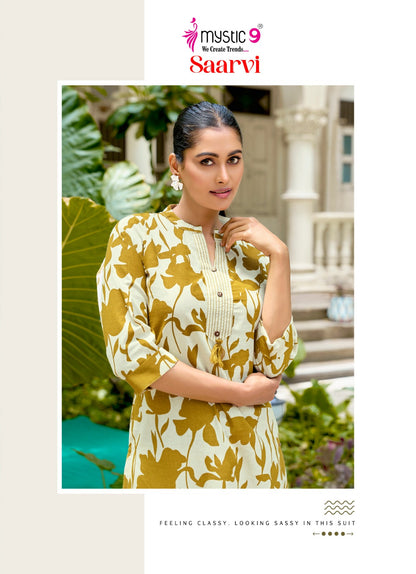 Saarvi Vol 2 Mystic 9 Cotton Kurti Pant Set Exporter India