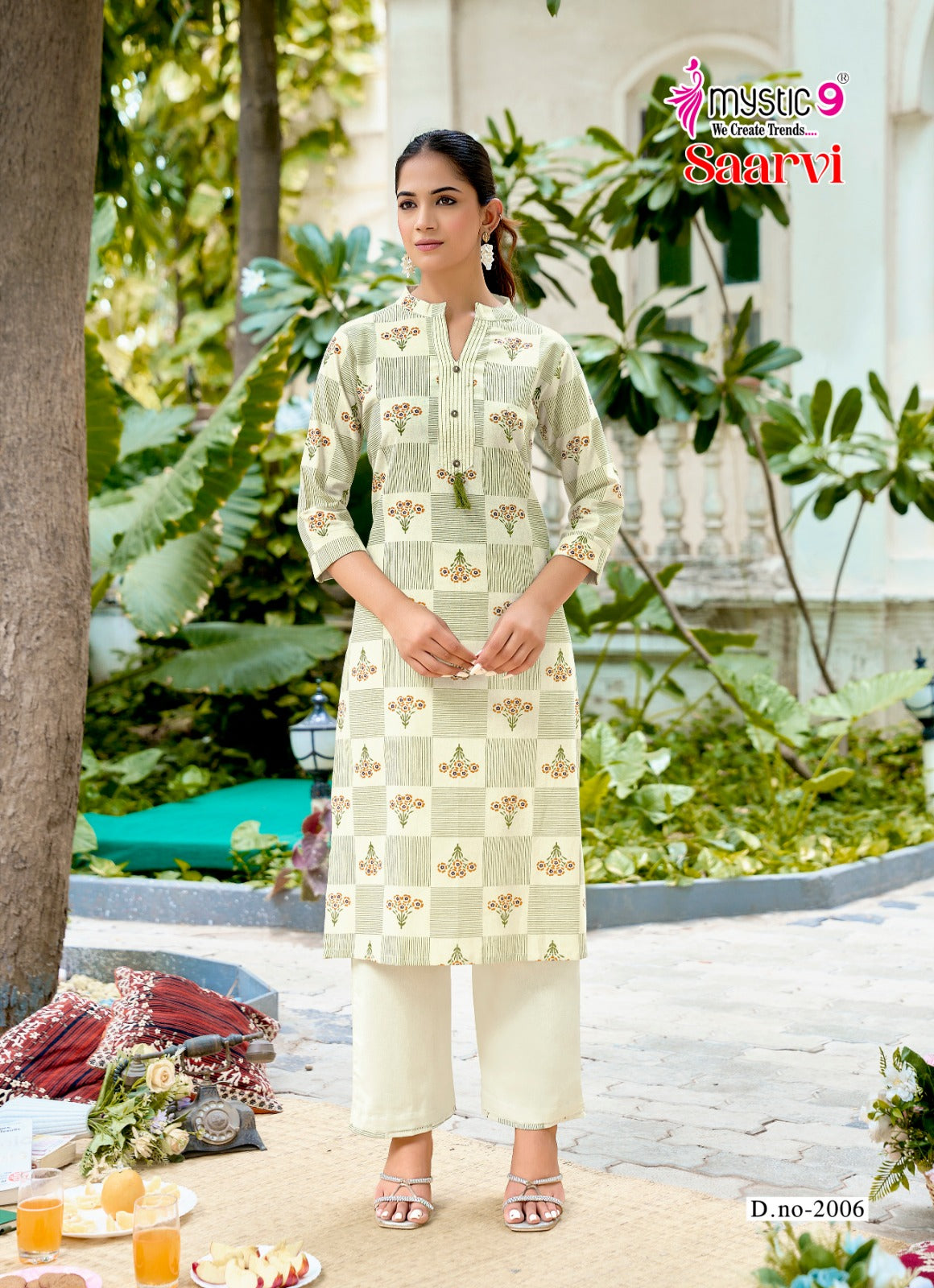 Saarvi Vol 2 Mystic 9 Cotton Kurti Pant Set Exporter India