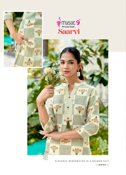 Saarvi Vol 2 Mystic 9 Cotton Kurti Pant Set Exporter India
