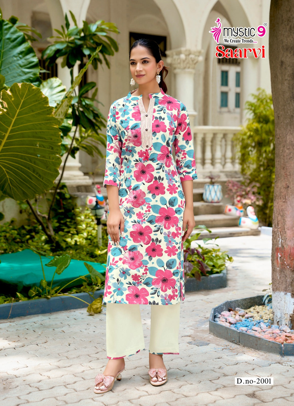 Saarvi Vol 2 Mystic 9 Cotton Kurti Pant Set Exporter India
