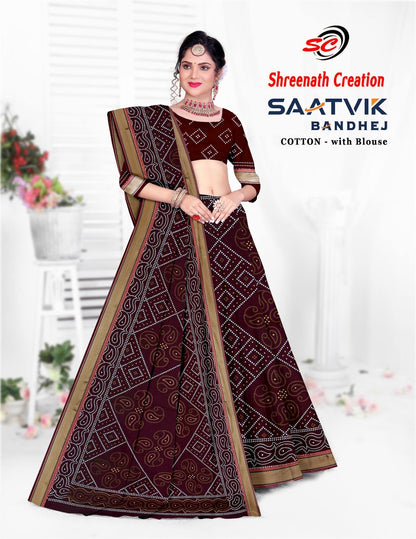Saatvik Bandhej Sc Cotton Sarees Exporter