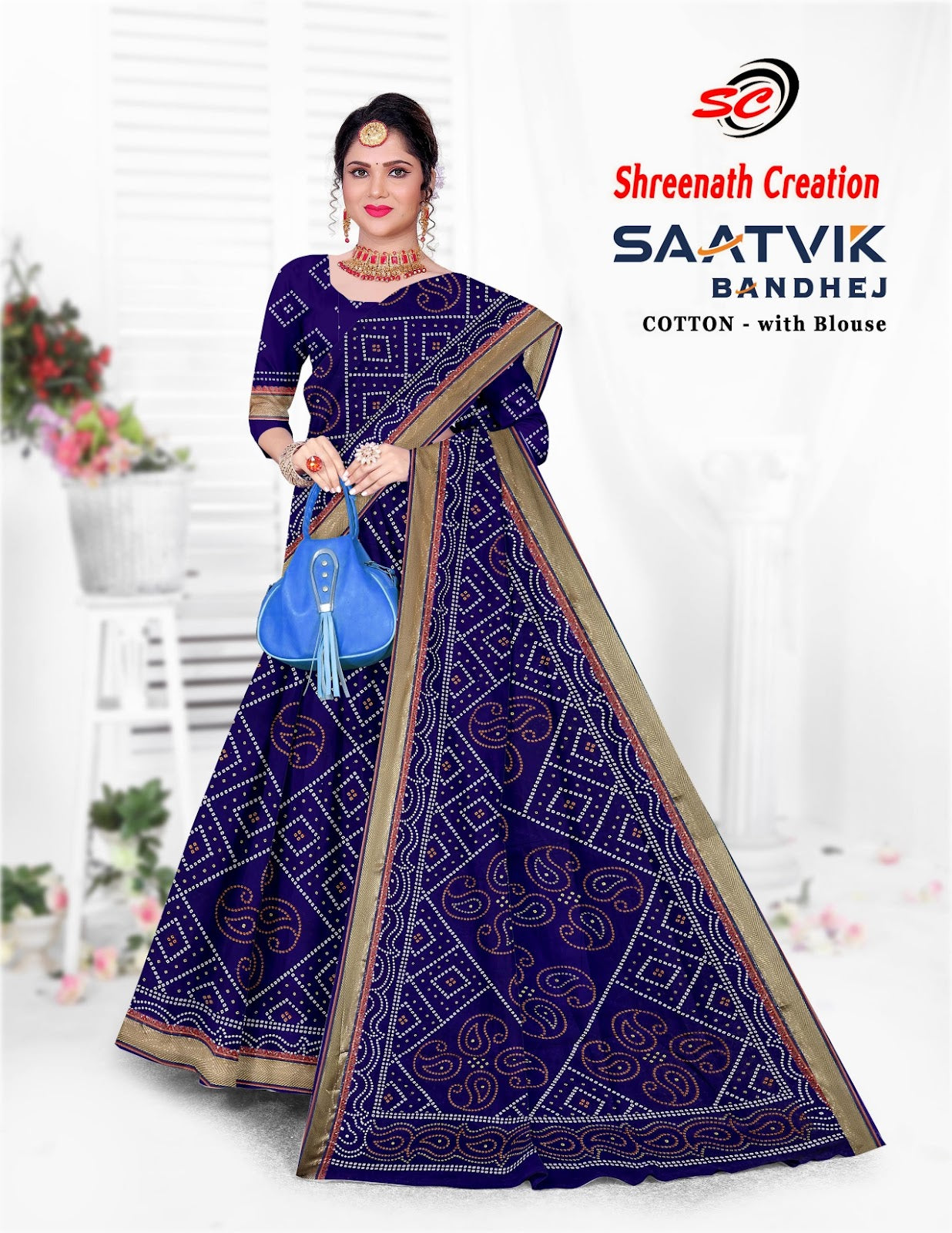 Saatvik Bandhej Sc Cotton Sarees Exporter
