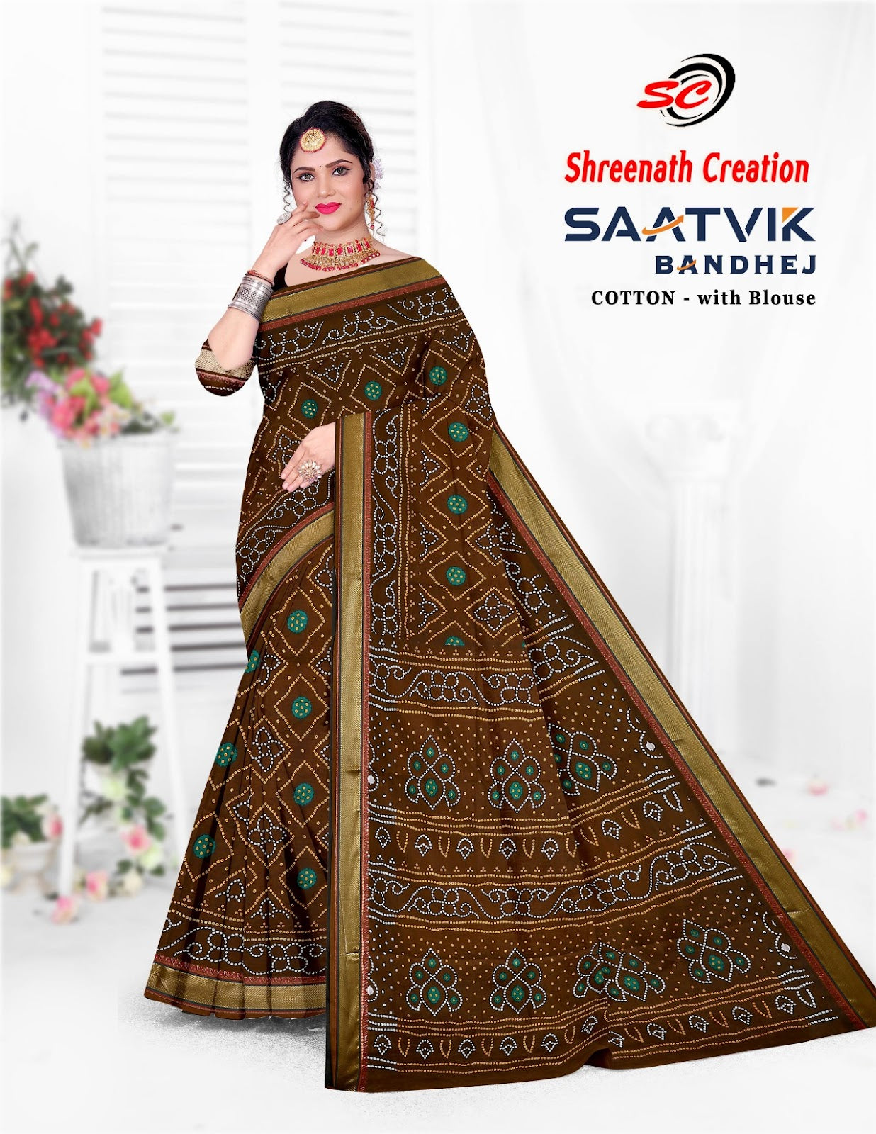 Saatvik Bandhej Sc Cotton Sarees Exporter