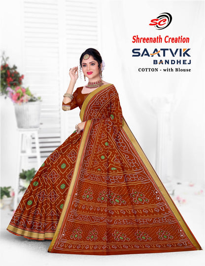 Saatvik Bandhej Sc Cotton Sarees Exporter