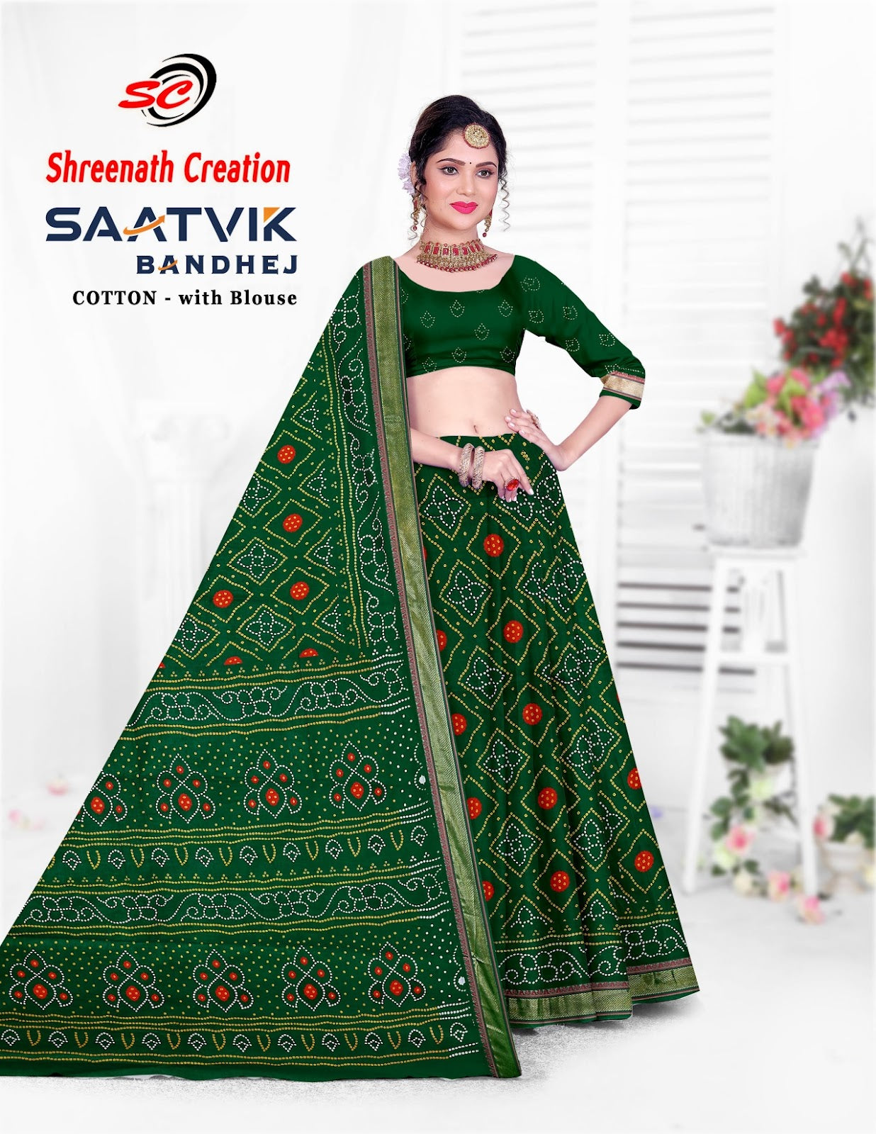 Saatvik Bandhej Sc Cotton Sarees Exporter