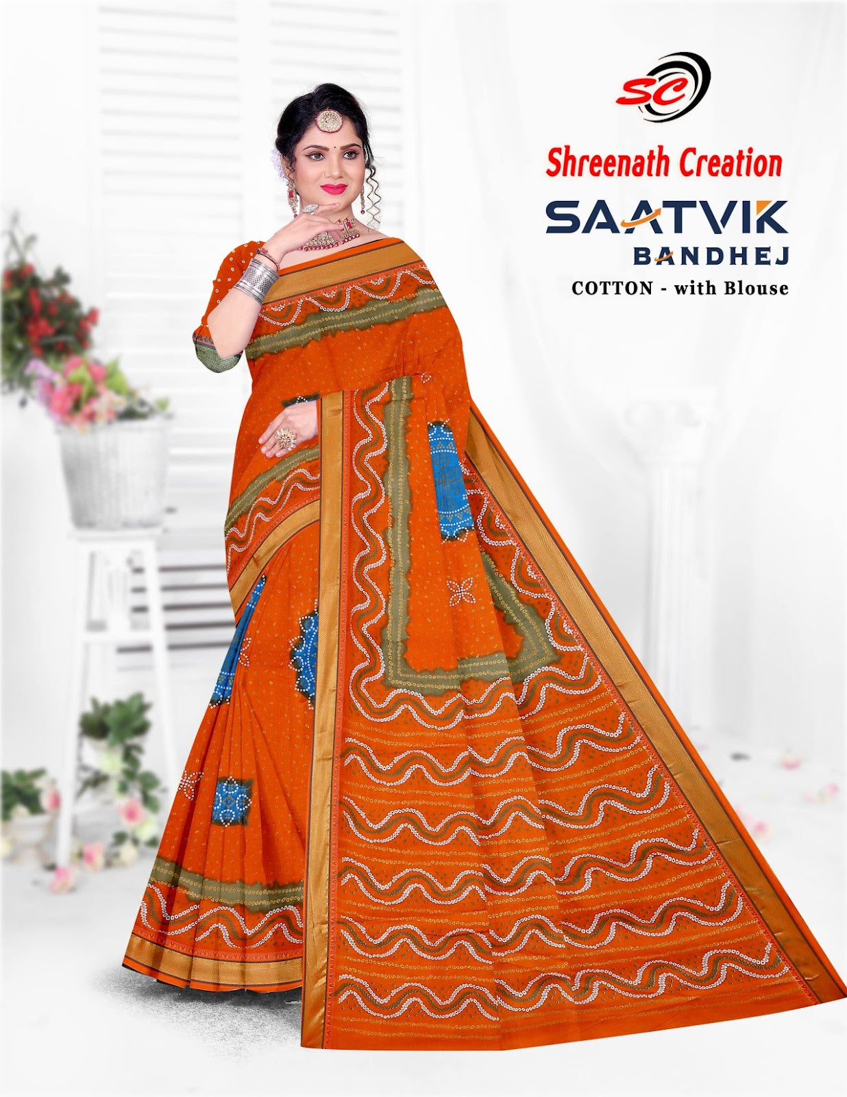 Saatvik Bandhej Sc Cotton Sarees Exporter
