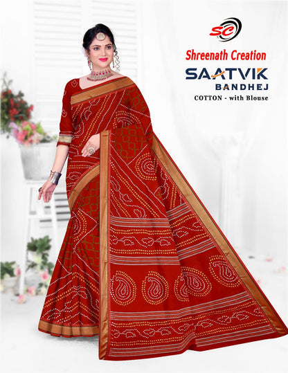 Saatvik Bandhej Sc Cotton Sarees Exporter