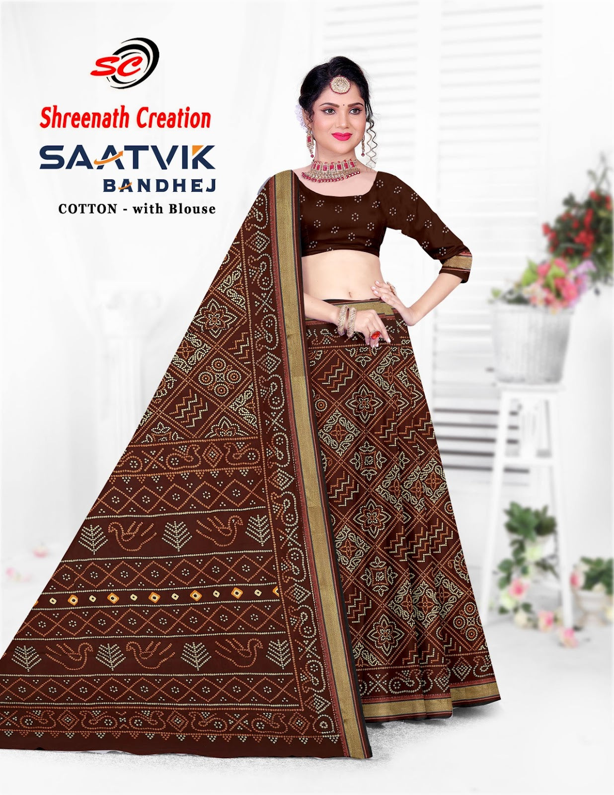 Saatvik Bandhej Sc Cotton Sarees Exporter