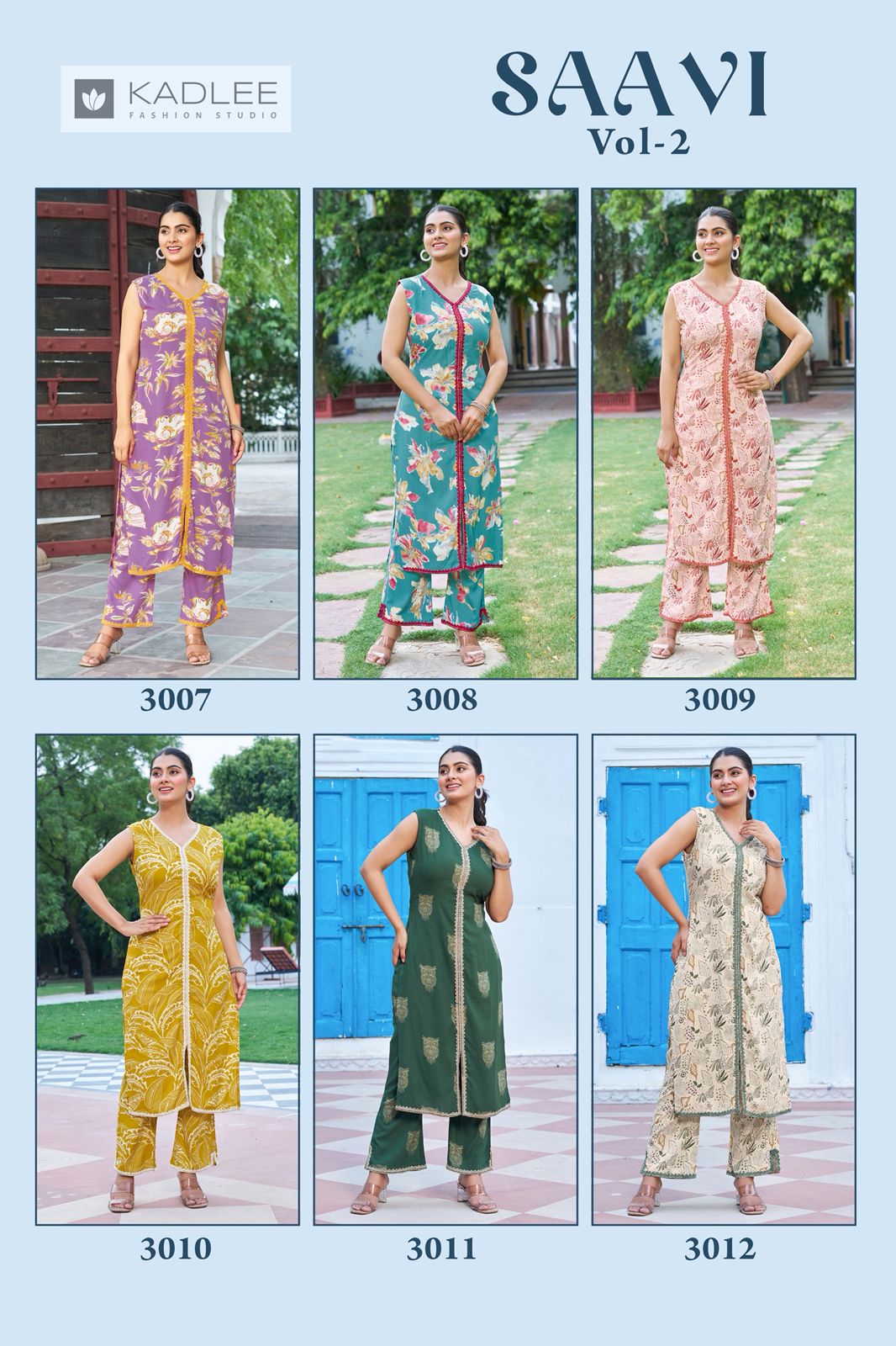 Saavi Vol 2 Kadlee Rayon Kurti Pant Set Exporter India