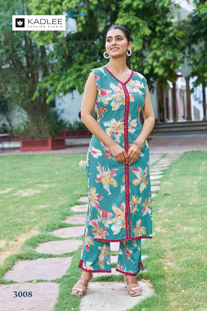 Saavi Vol 2 Kadlee Rayon Kurti Pant Set Exporter India