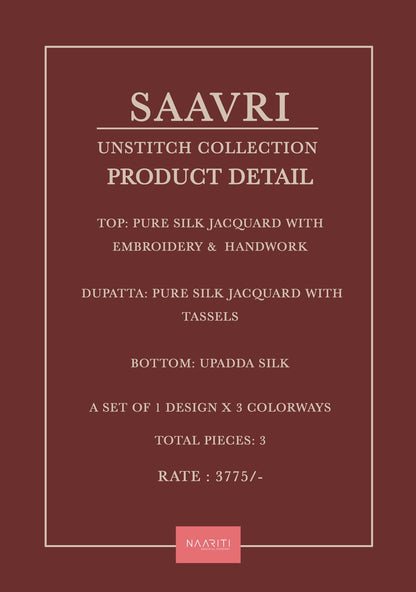Saavri Naariti Silk Jacquard Pant Style Suits Exporter Gujarat