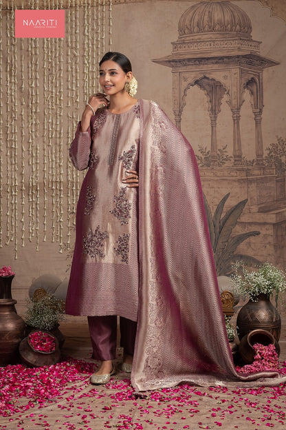 Saavri Naariti Silk Jacquard Pant Style Suits Exporter Gujarat