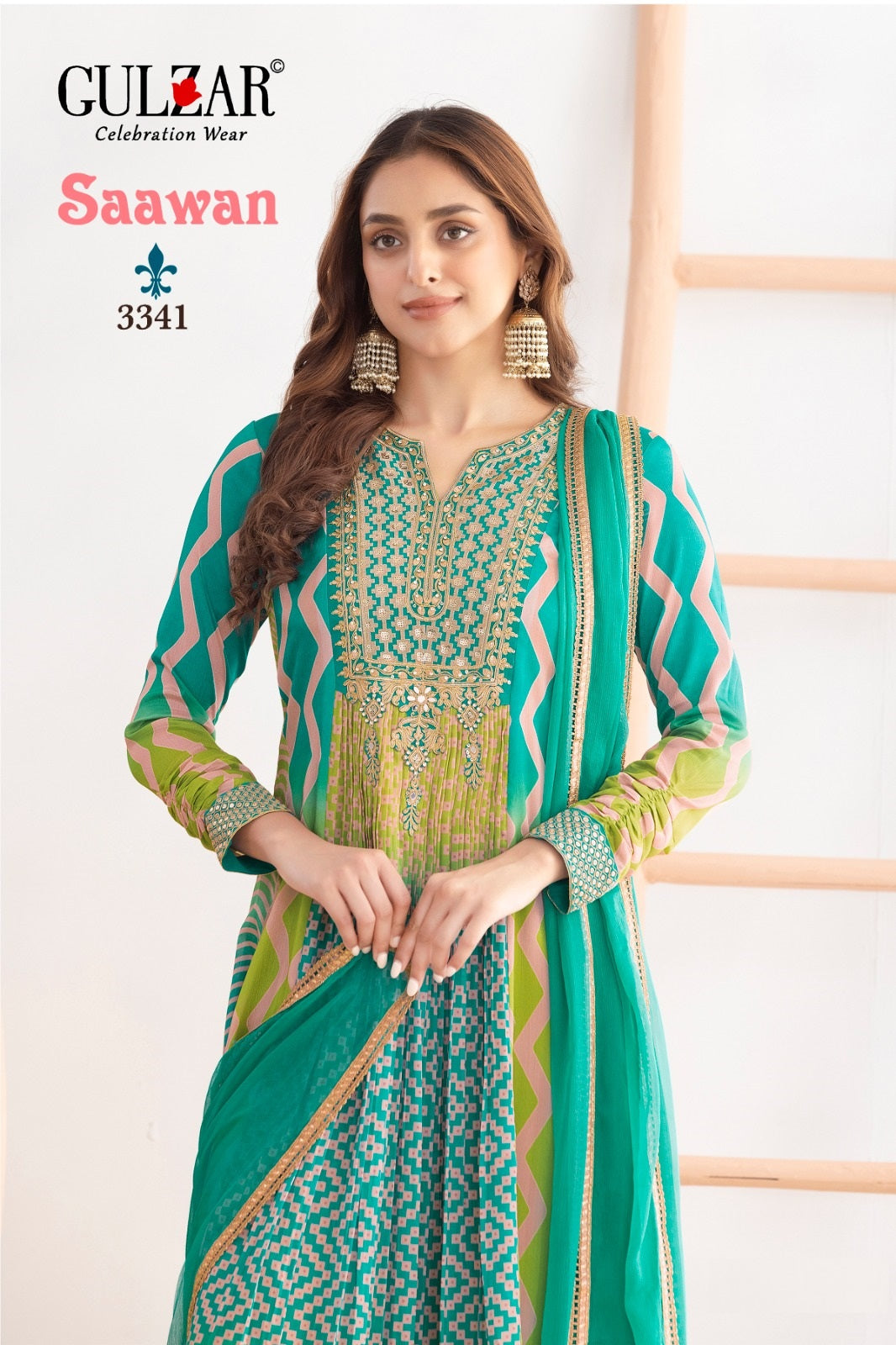Saawan Gulzar Chinon Gown Dupatta Set Exporter Gujarat