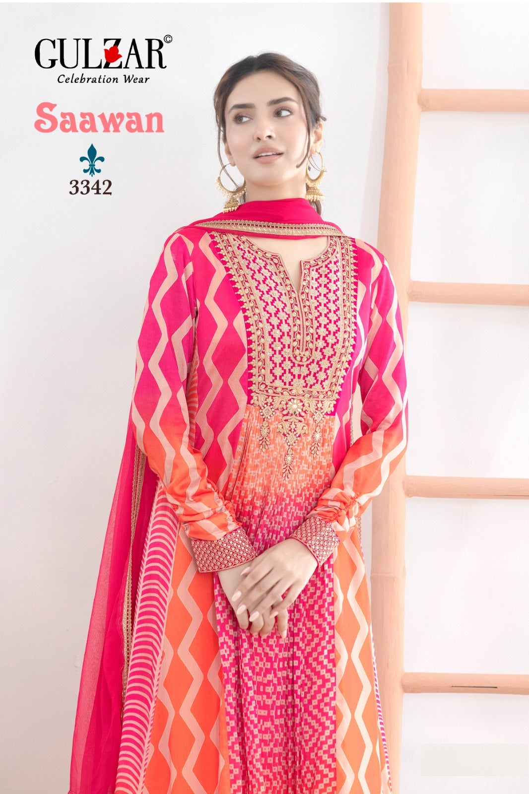 Saawan Gulzar Chinon Gown Dupatta Set Exporter Gujarat