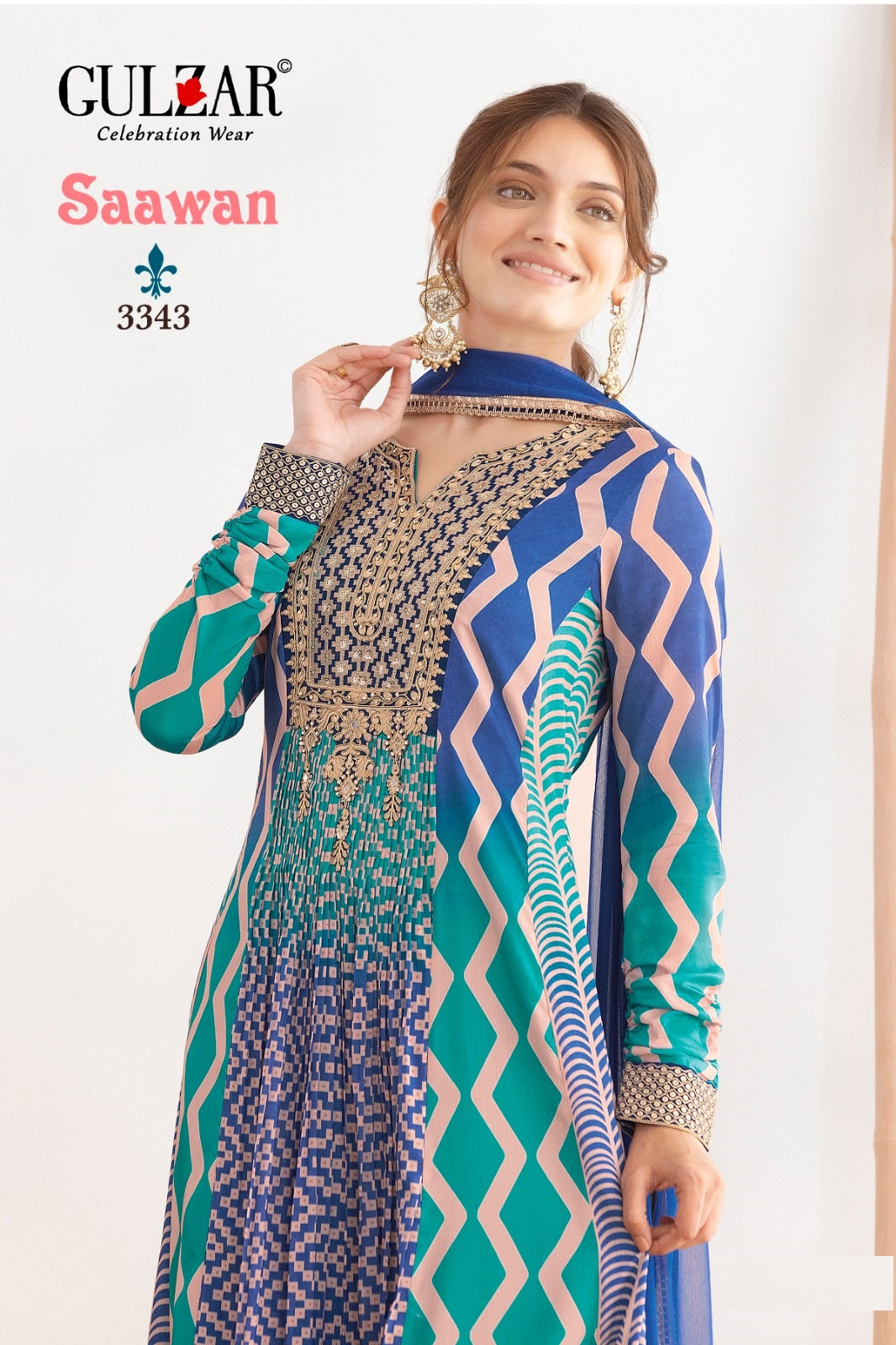 Saawan Gulzar Chinon Gown Dupatta Set Exporter Gujarat