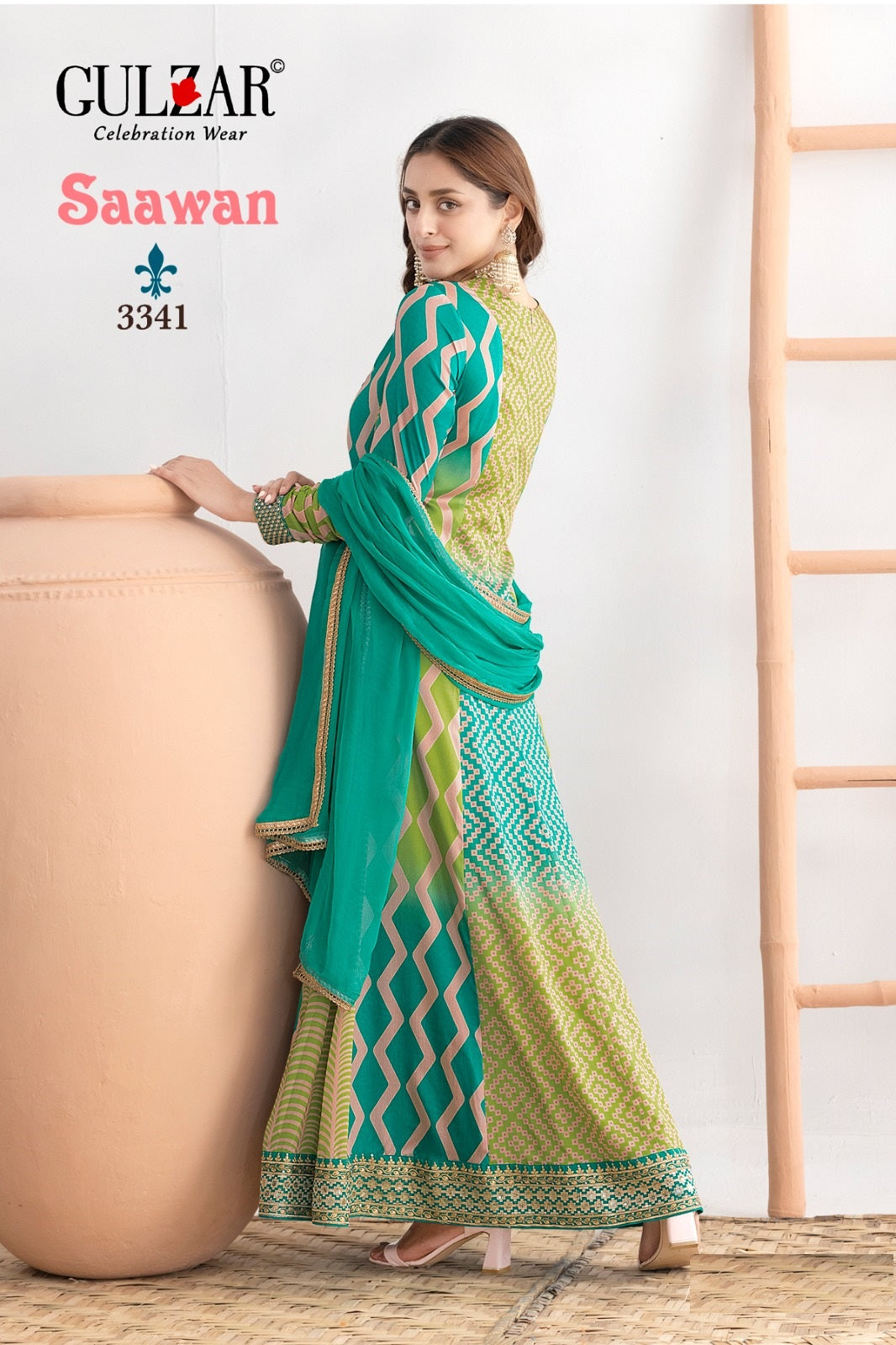 Saawan Gulzar Chinon Gown Dupatta Set Exporter Gujarat