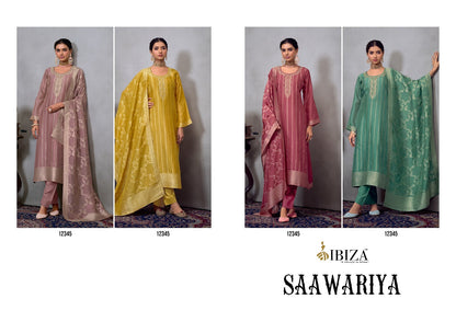 Saawariya Ibiza Pure Silk Pant Style Suits Wholesaler Ahmedabad