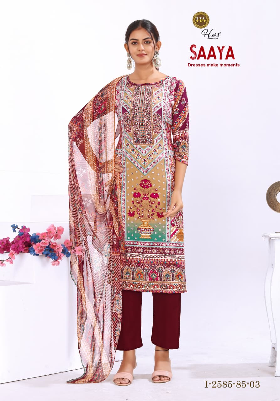 Saaya Harshit Fashion Viscose Reyon Karachi Salwar Suits Manufacturer Ahmedabad