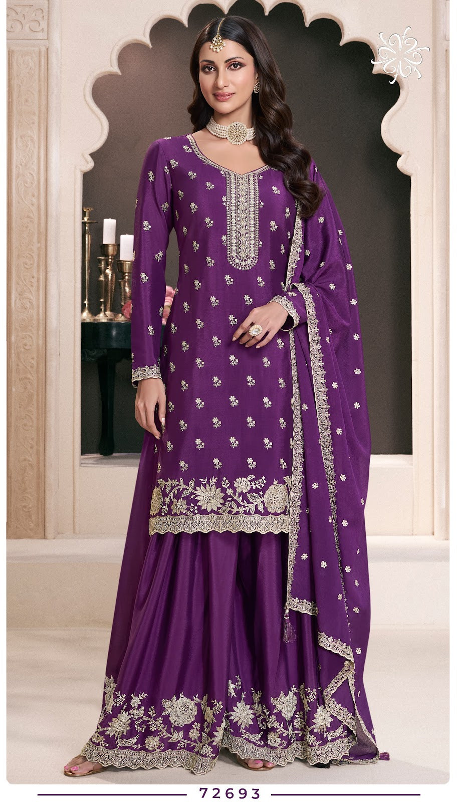 Saayori Kuleesh Vinay Fashion Llp Chinon Sharara Style Suits Wholesale Price