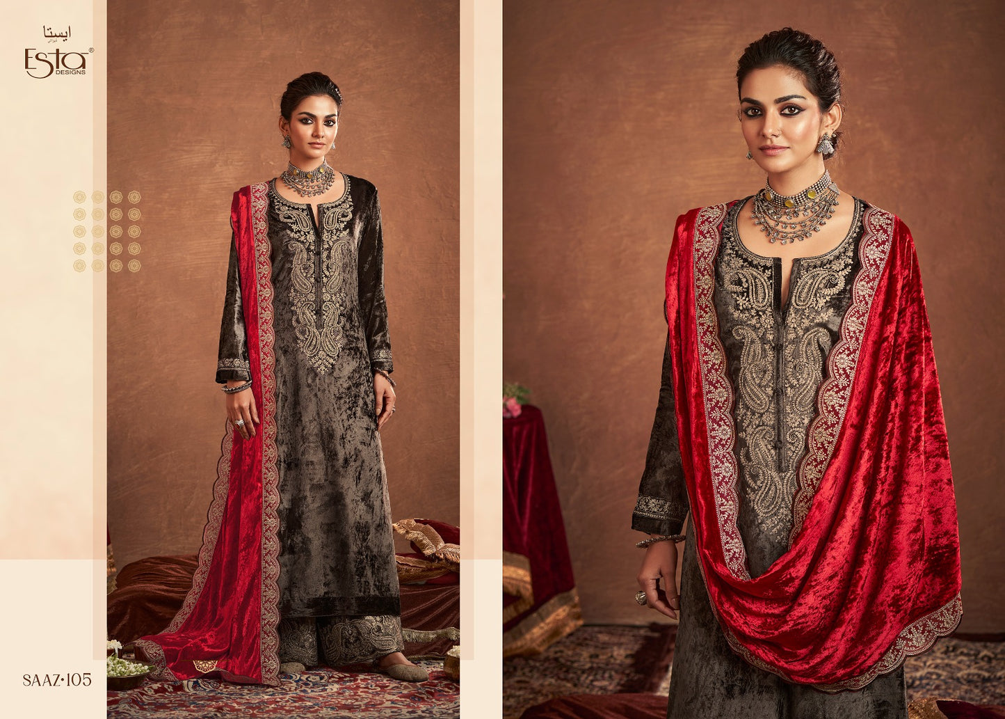 Saaz Esta Designs Velvet Suits Exporter
