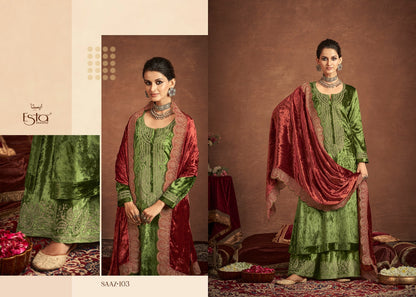 Saaz Esta Designs Velvet Suits Exporter