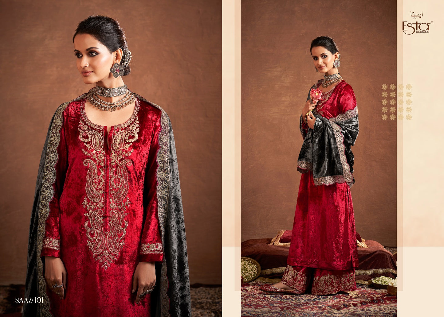 Saaz Esta Designs Velvet Suits Exporter