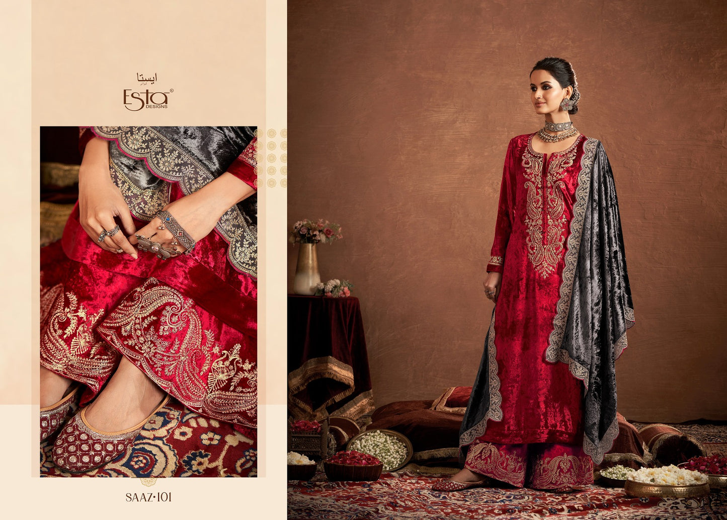 Saaz Esta Designs Velvet Suits Exporter
