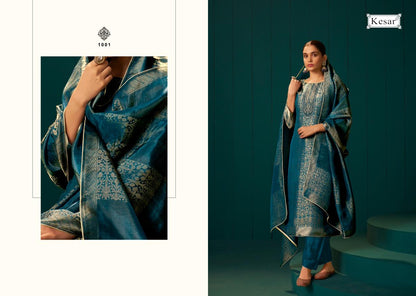 Saaz Kesar Silk Jacquard Pant Style Suits Wholesale Price