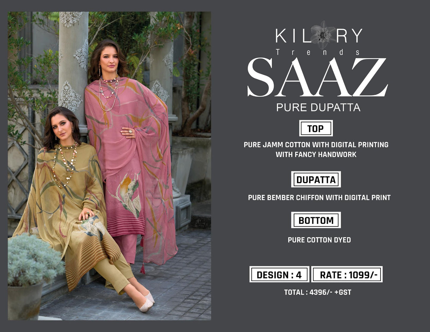 Saaz Kilory Jam Cotton Pant Style Suits Manufacturer India
