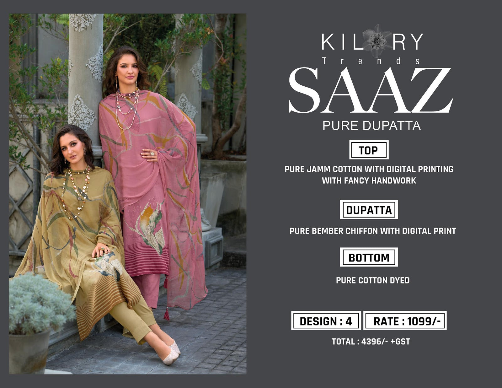 Saaz Kilory Jam Cotton Pant Style Suits Manufacturer India