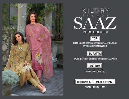 Saaz Kilory Jam Cotton Pant Style Suits Manufacturer India