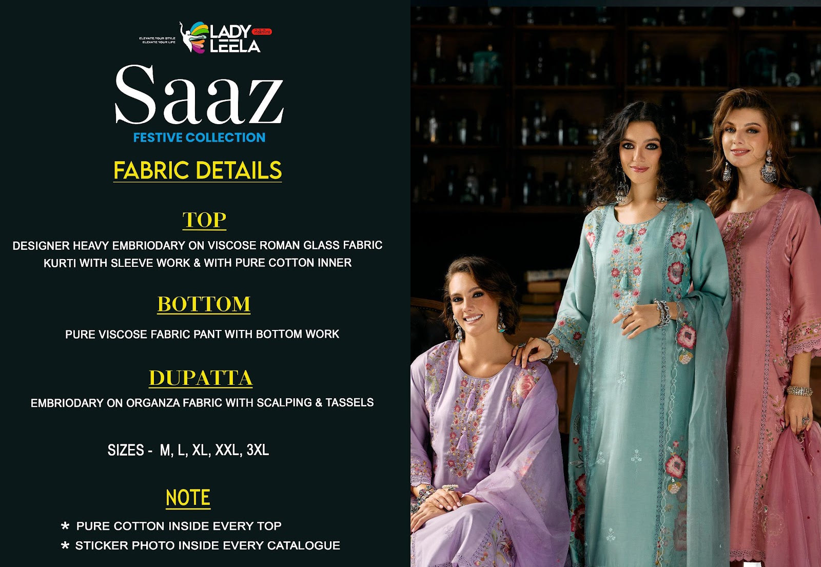 Saaz Ladyleela Viscose Readymade Pant Style Suits Supplier Gujarat