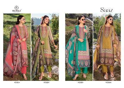 Saaz Rupali Viscose Muslin Pant Style Suits Wholesale