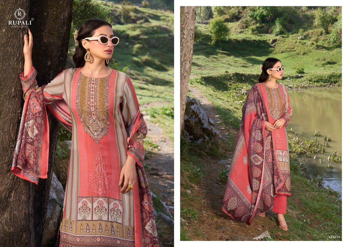 Saaz Rupali Viscose Muslin Pant Style Suits Wholesale