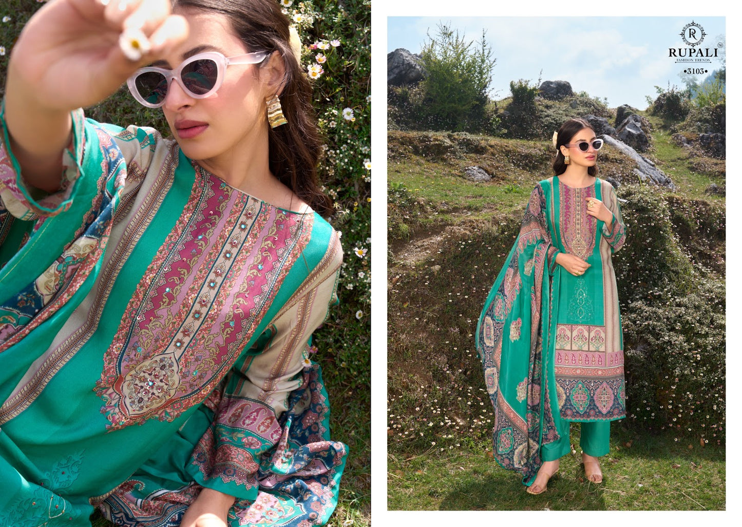 Saaz Rupali Viscose Muslin Pant Style Suits Wholesale