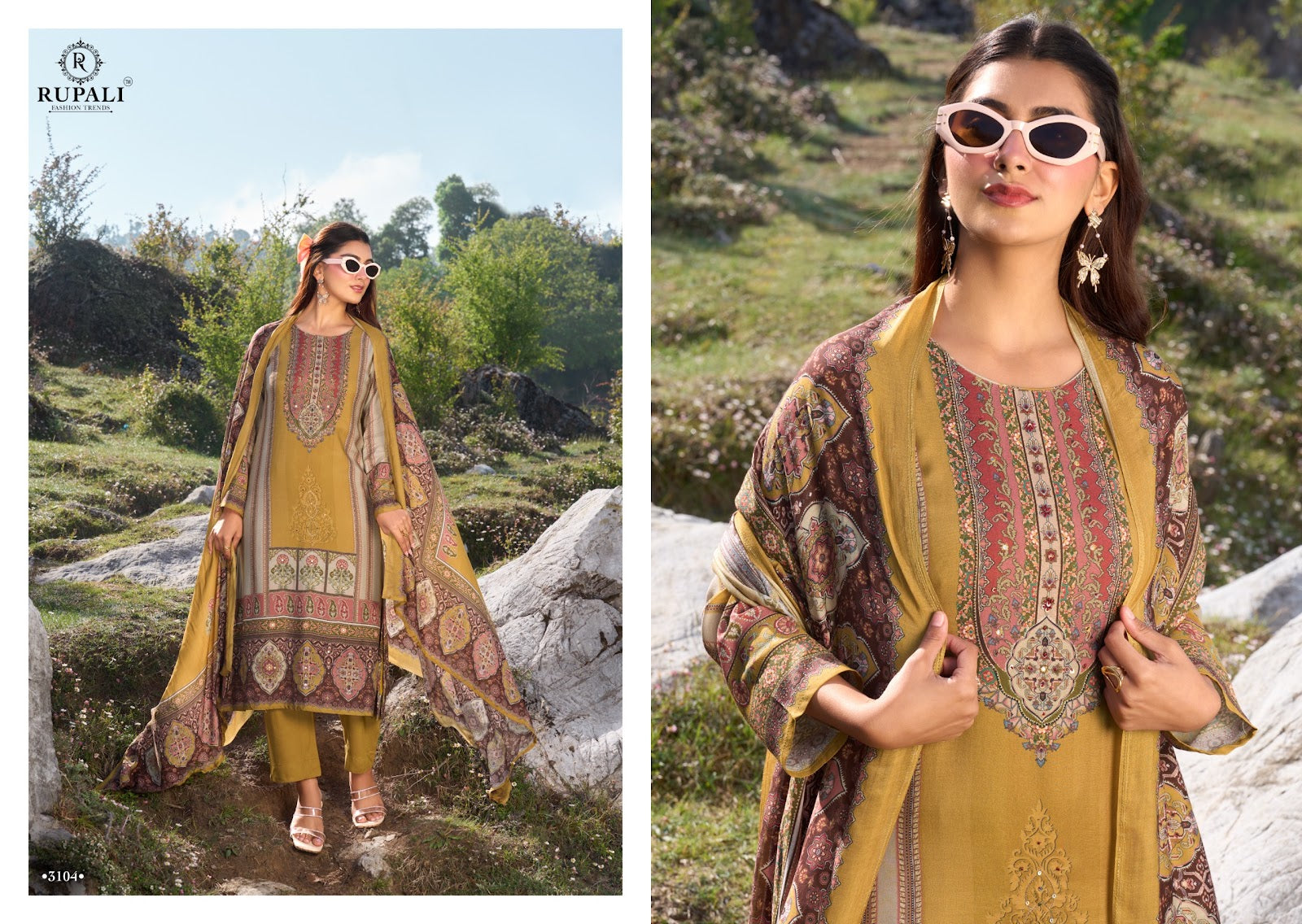Saaz Rupali Viscose Muslin Pant Style Suits Wholesale