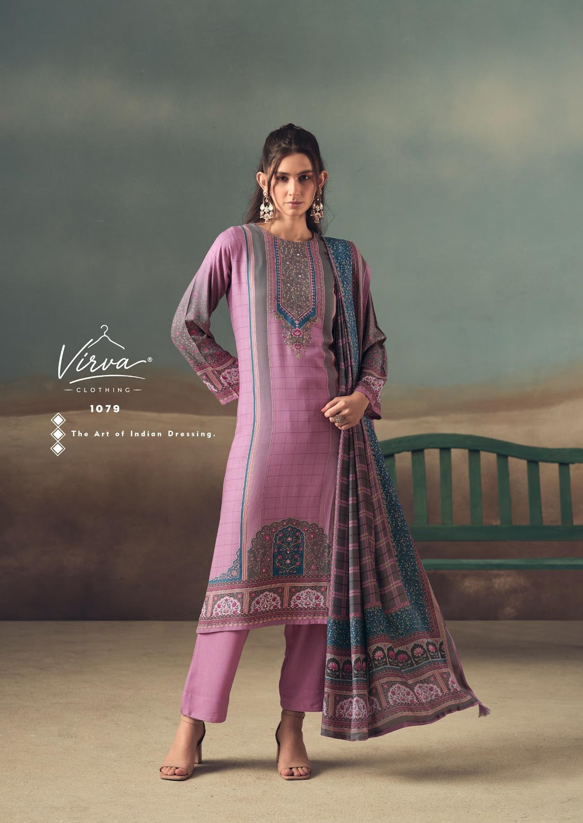 Saaz Virva Viscose Pashmina Suits Exporter India