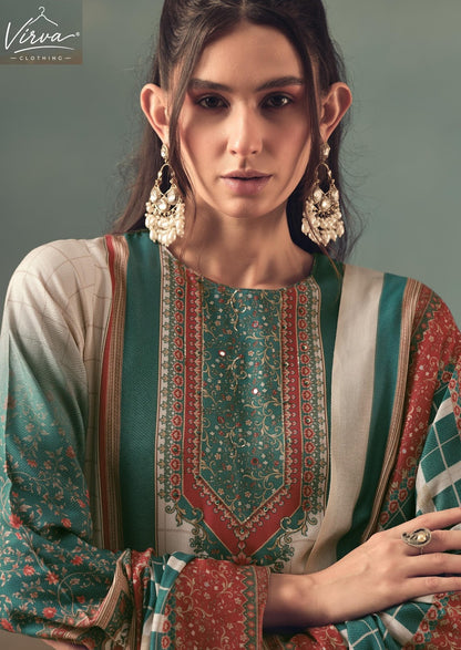 Saaz Virva Viscose Pashmina Suits Exporter India