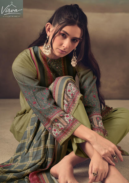 Saaz Virva Viscose Pashmina Suits Exporter India