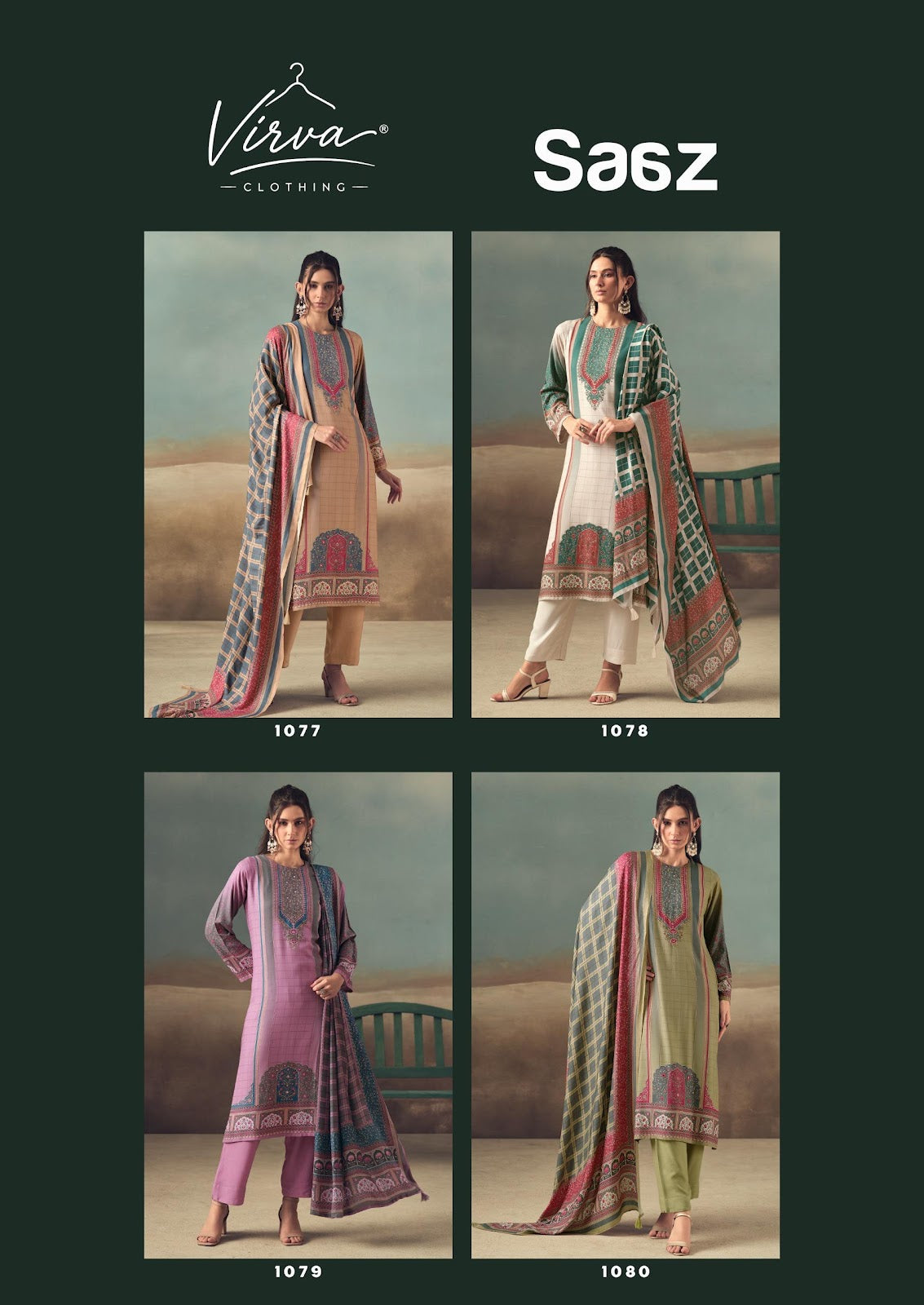 Saaz Virva Viscose Pashmina Suits Exporter India