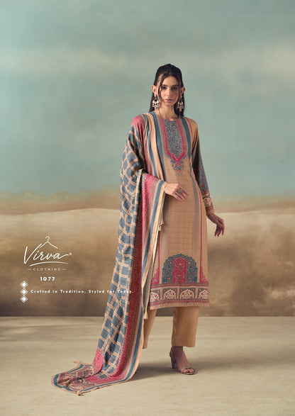 Saaz Virva Viscose Pashmina Suits Exporter India