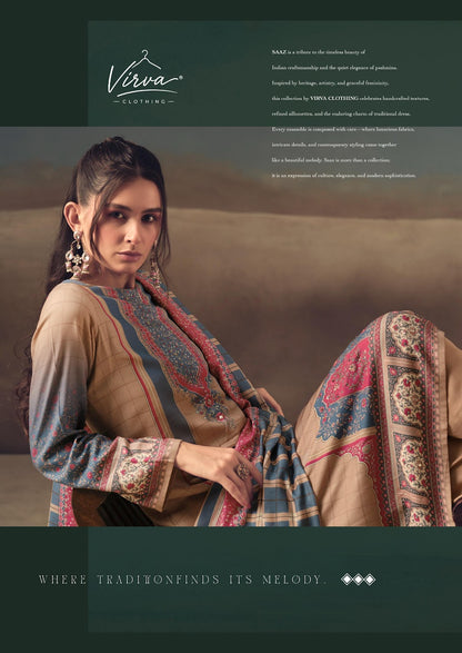 Saaz Virva Viscose Pashmina Suits Exporter India